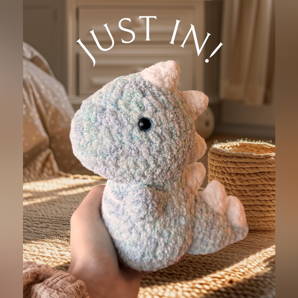Blue Crocheted Dinosaur Plushie